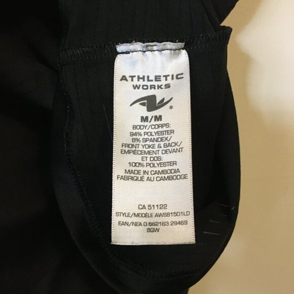 Athletic Works Black Womens Two Fabric Mesh Dri More Tech Racerback Tank Top - Picture 8 of 13